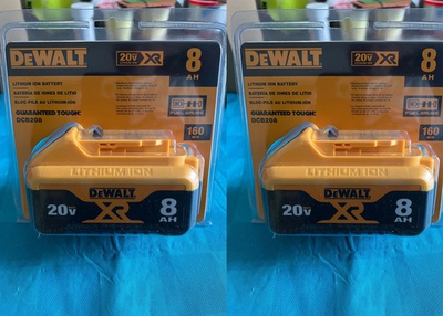 #ad 2 Pack New Dewalt DCB208 20V Max XR 8.0Ah Lithium Ion Batteries Li ion Battery $139.90
