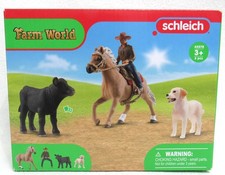 Schleich Farm World 6PC Western Riding Adventure Playset Cowboy Figurine 42578
