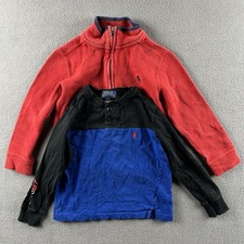 Polo Ralph Lauren Sweater Boys Size 4T Lot Of 2 1/4 Zip And Ski 67 Henley Shirt