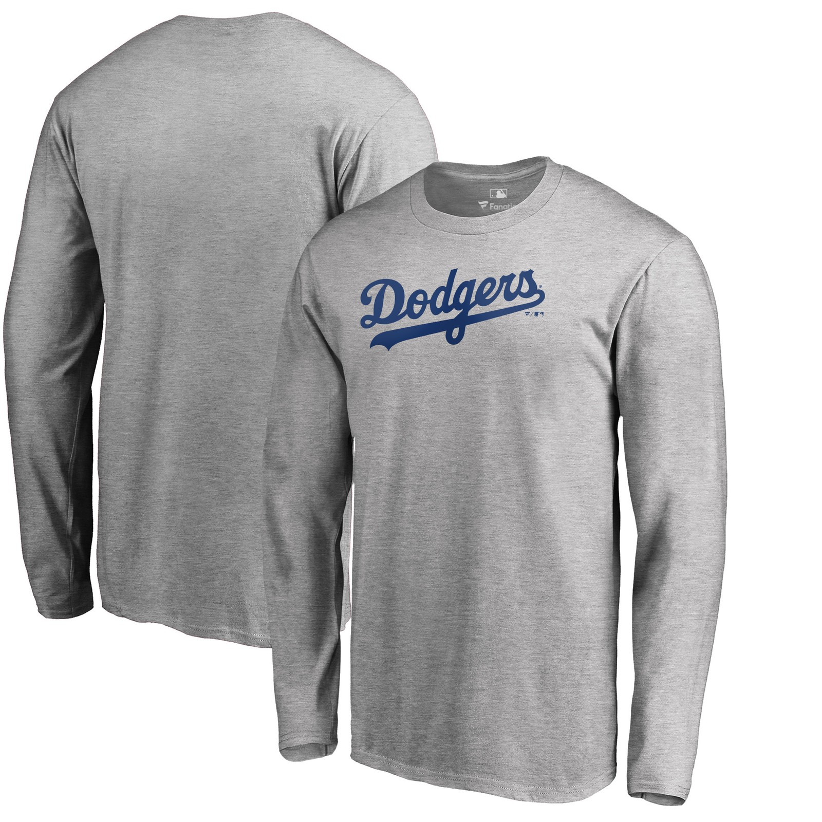 Men's Heathered Gray Los Angeles Dodgers Team Wordmark Long Sleeve T-Shirt