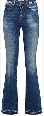 Mavi Damen Jeans, BELLE, Bootcut Denim Hose, dark str, Blau, W30 L34