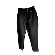 Vintage Edelweiss Skiwear Womens Black High-Waisted Ski Pants Size 8 With Button