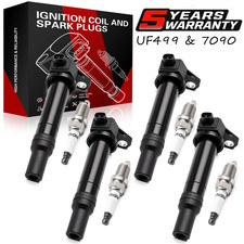 4X Ignition Coil  IRIDIUM Spark Plug For 2006-2011 Hyundai Accent Kia Rio UF499