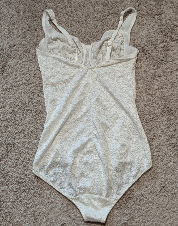Body De Colección Lane Bryant Floral Encaje Marfil Talla 40 C D Pinup Lencería Novia Delicado Foto 2 de 4