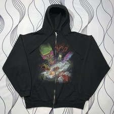 Vintage ICP Insane Clown Posse Hoodie Zip Up Large y2k 2008 Black Galaxy AOP