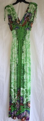 Hawaiian-style NWT Women's Multi-colored Floral Halter Maxi Dress - Sz L 