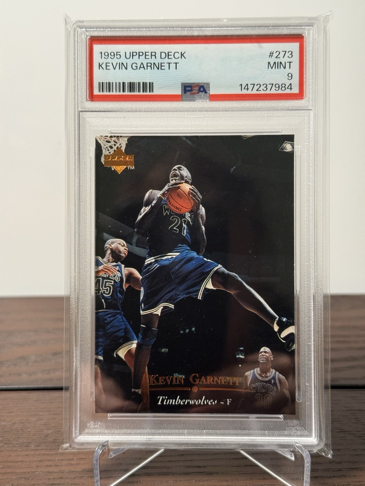 1995-96 Upper Deck Kevin Garnett #273 Rookie RC PSA 9 MINT Timberwolves Vintage
