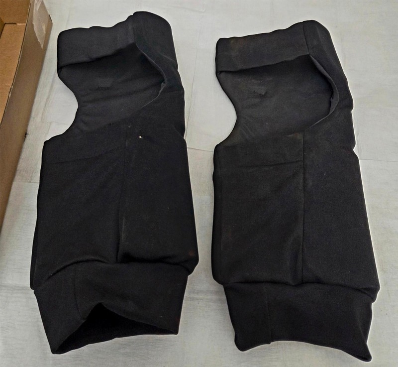 Lot of 2 Black Padded Martial Arts Shin Guards Kickboxing MMA Pads LOT-1163