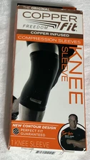 Copper Fit Freedom Copper Infused Compression Knee Sleeve XL Black