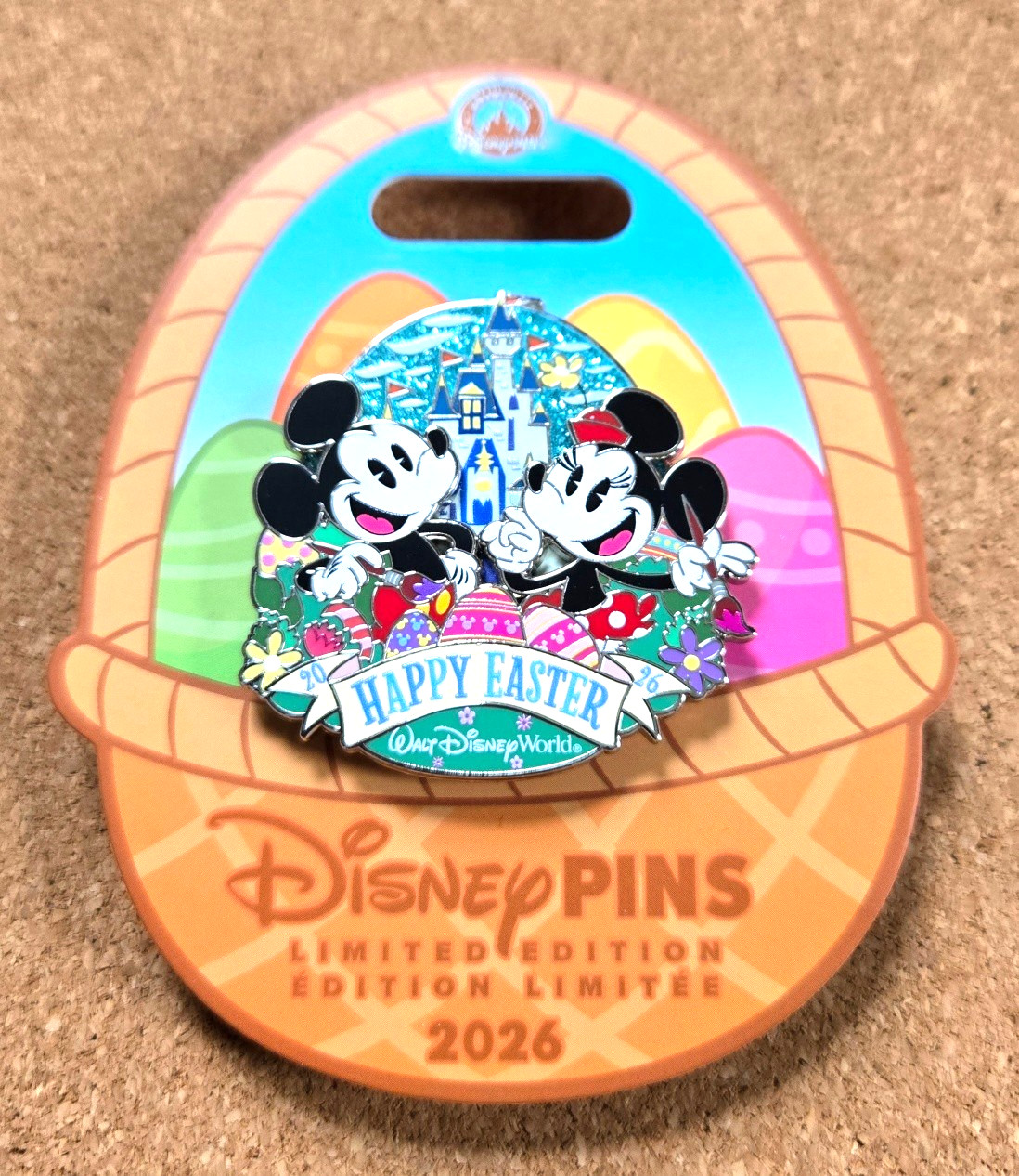 Disney World Parks Pin Happy Easter Mickey & Minnie Mouse LE 2500 NWT