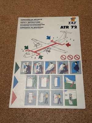TAT ATR 72 Safety Card Transport Aérien Transrégional Vintage (5)