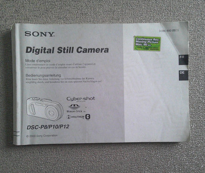 SONY DSC-P8 / P10 / P12 DIGITAL STILL CAMERA BEDIENUNGSANLEITUNG BEDIENUNGSANLEITUNG
