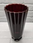 Vintage Anchor Hocking Royal Ruby 10" Tall - Round, Scalloped Vase