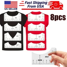 8pcs Tshirt Ruler Guide for Vinyl Alignment T Shirt Rulers to Center Designs PVC