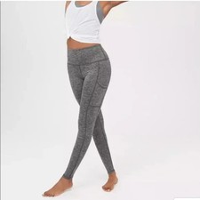 AERIE Heather Gray Chill Play Move Mid-High Rise Waisted 28" 7/8 Leggings Pants