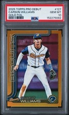 2025 Topps Pro Debut Baseball Carson Williams Gold Foil 48/50 #PD-127 PSA 10