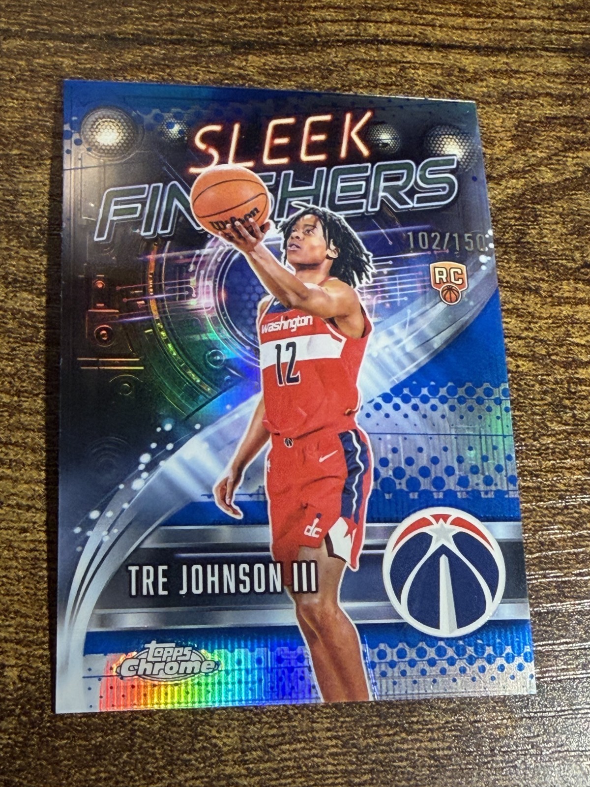 TRE JOHNSON III 2025-26 Topps Chrome #SF-26 Sleek Finishers Blue Refractor /150