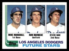 1982 Topps #681 Steve Sax Mike Marshall roenicke Rookie RC Los Angeles Dodgers