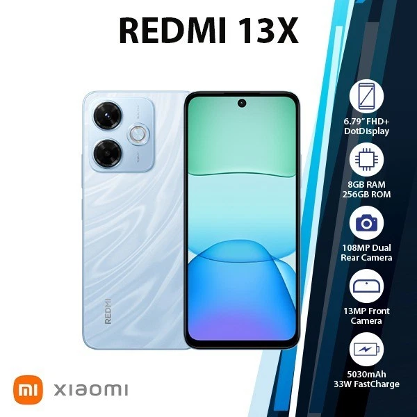 Xiaomi Redmi 13x 4G Android Cell Phone (8GB+256GB/BLUE/Dual SIM