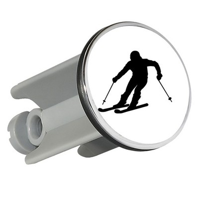 Waschbeckenstöpsel Skifahren Silhouette Geschenkidee Skifahren Geschenk Präsent
