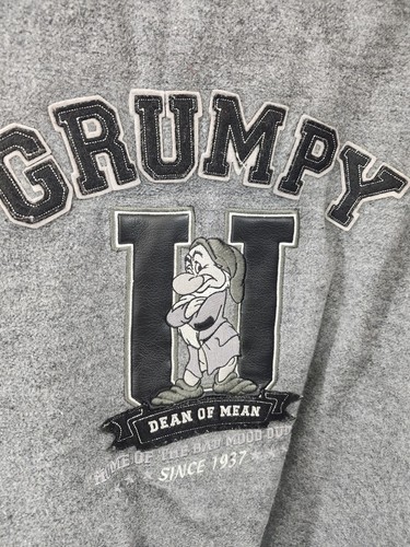 Vtg Disney Store Exclusive Grumpy Lettermen Varsity Wool Bomber Jacket Size L - Picture 2 of 14