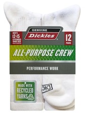 Men's Crew Work Socks Soft Cotton 12-Pack