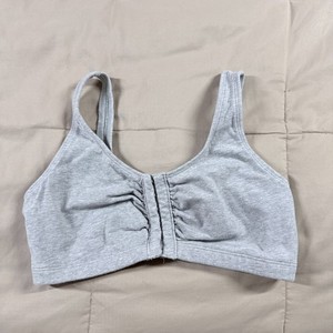 Fruit Of The Loom Girls Gray Open Front Sports Bra Size 36