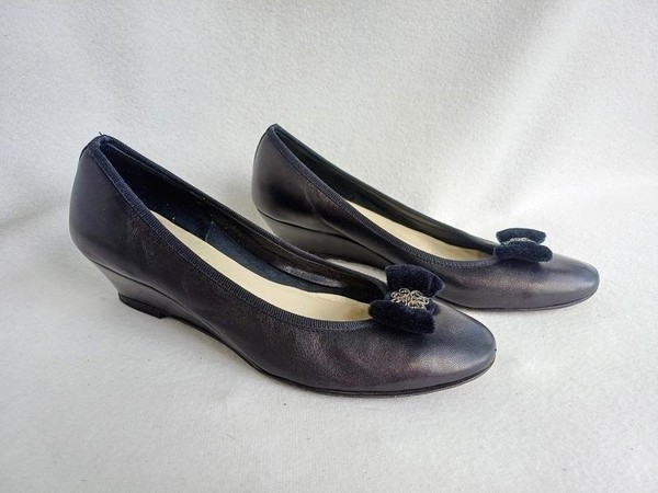 Women Navyboot Heels Black Leather 37 #B9SB