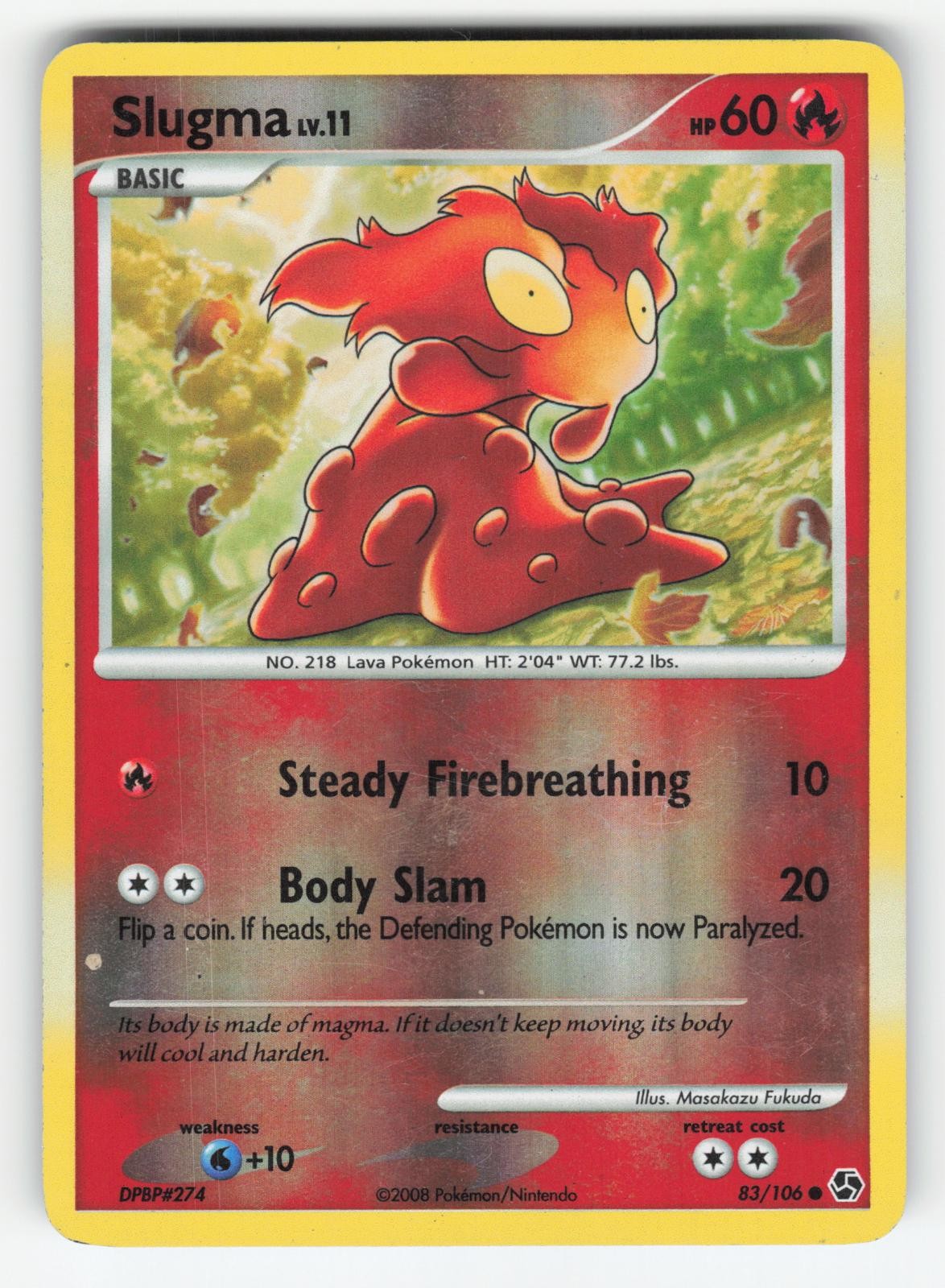 Slugma 83/106 Common Great Encounters Pokemon Reverse Holo Lightly Played