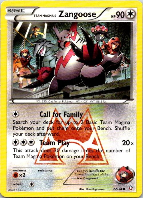 Team Magma's Zangoose Common Double Crisis 22/34 LP
