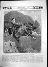 Antique Print Relenting Fate Burdon Saw Kitty Horse Disappear Pit Edge1907 20th