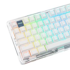 142 PCS Shine Through PBT Keycaps White Cherry Profile Dye Sub Custom MX