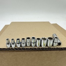 Set Lot Of 11 Mixed Husky Usa Sae Metric 14 Drive Sockets Assorted Sizes