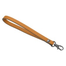 Leather Wristlet Strap, 190mm Hand Wrist Lanyard Leather Deep Khaki, Black 