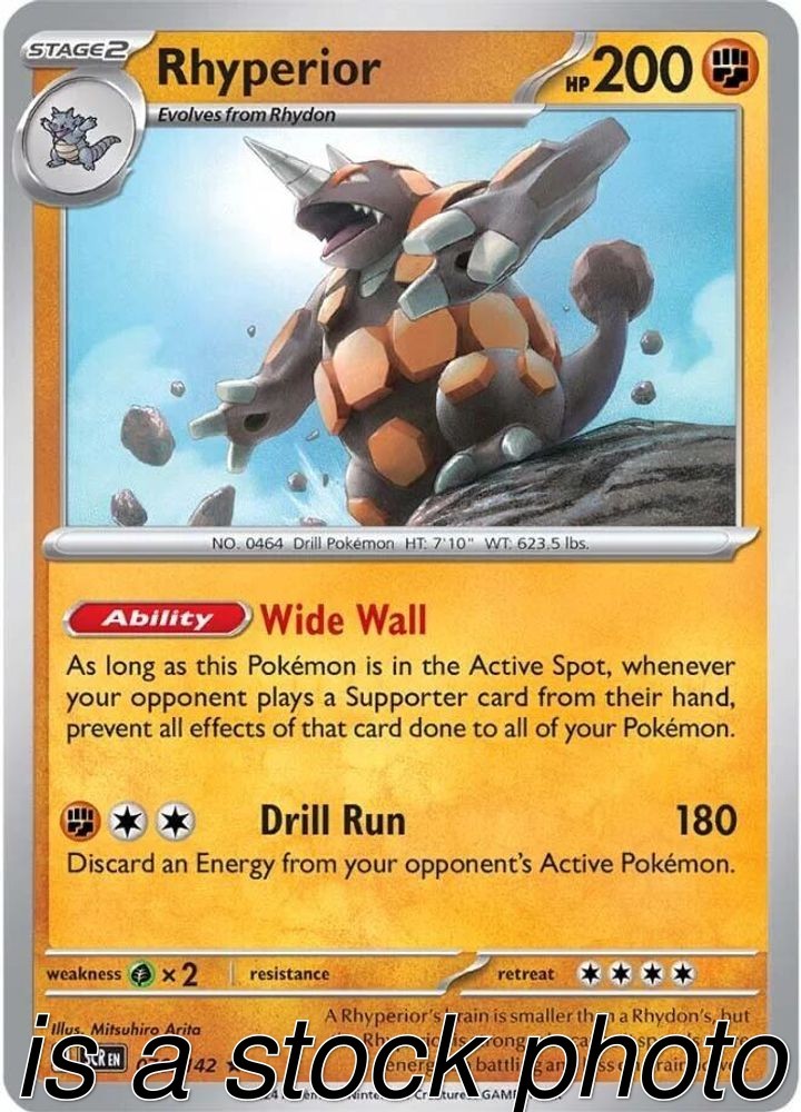 Rhyperior 076/142 Stellar Crown Reverse Holofoil Pokemon (NM)