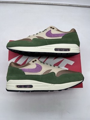 Size 12 - Nike Air Max 1 NH  Treeline  Light Bordeaux NEW White Green AM 1