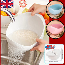 Colander Rice Bowl Drain Basket Fruit Vegetable Washing Strainer with Handle**