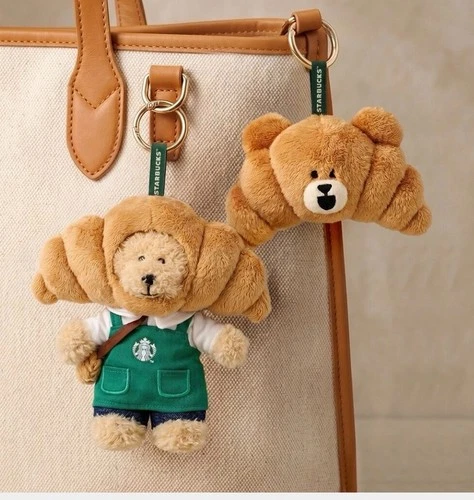 Singapore Starbucks 2026 Exclusive Croissant Bearista Plush Keychain Collection