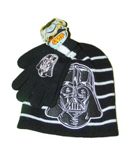 NEW Star Wars Darth Vader Striped Hat  Gloves Set Cold Weather Child Stripe