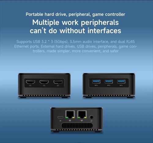 New MLLSE G2 Mini PC N100 DDR5 12GB 512GB SSD Win11 Pro WiFi6 BT5.2 Desktop, UK - 第 5/7 張圖片