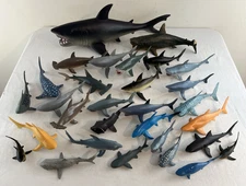Toy Sharks Lot of 30 Plastic Ocean Sea Animals Figures Collection Playset Kids