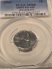 1943 1c Lincoln Steel Wheat Cent PCGS MS65 DDO FS-101. Great Eye Appeal