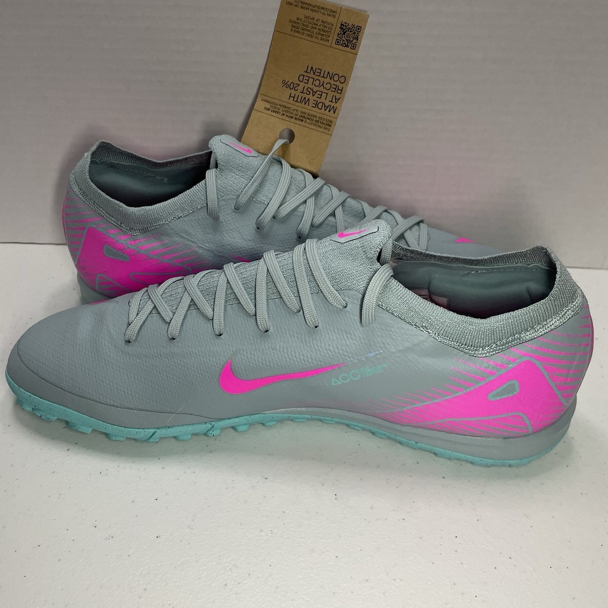 Nike Mens Size 12 Cleats NEW Zoom Mercurial Vapor 16 Pro Turf Blue FQ8687-301 Nike Mercurial Zoom Vapor 16 Pro Firm Ground Cleats main image 4