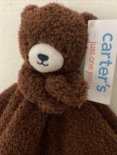 Carters Just One You 12x12  Chocolate Brown Teddy Bear Plush Polyester Lovey NWT