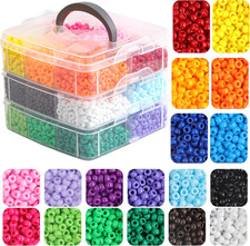Pony Beads for Bracelets 3600 Pcs Plastic Beads for Friendship Bracelets Necklac