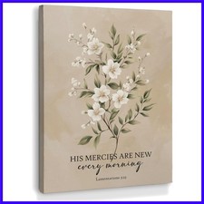 Vintage Christian Floral Wall Art Decor, Religious Canvas Art Prints Framed, ...