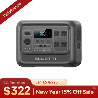 #ad BLUETTI Elite 100 V2 1024Wh 1800W Portable Power Station for Camping Refurbished $379.00