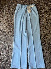 NWT Vintage 100 Polyester Woman s Pants Montgomery Ward 1970 s Blue Pleated