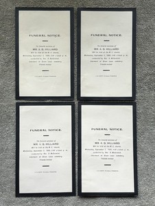 Old Postmortem Death Collectible Vintage 1906 Funeral Notices Mr. A.G. Hilliard