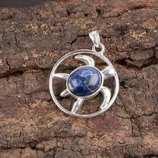 Sodalite Gemstone Handmade 925 Sterling Silver Jewelry Pendant For Gift